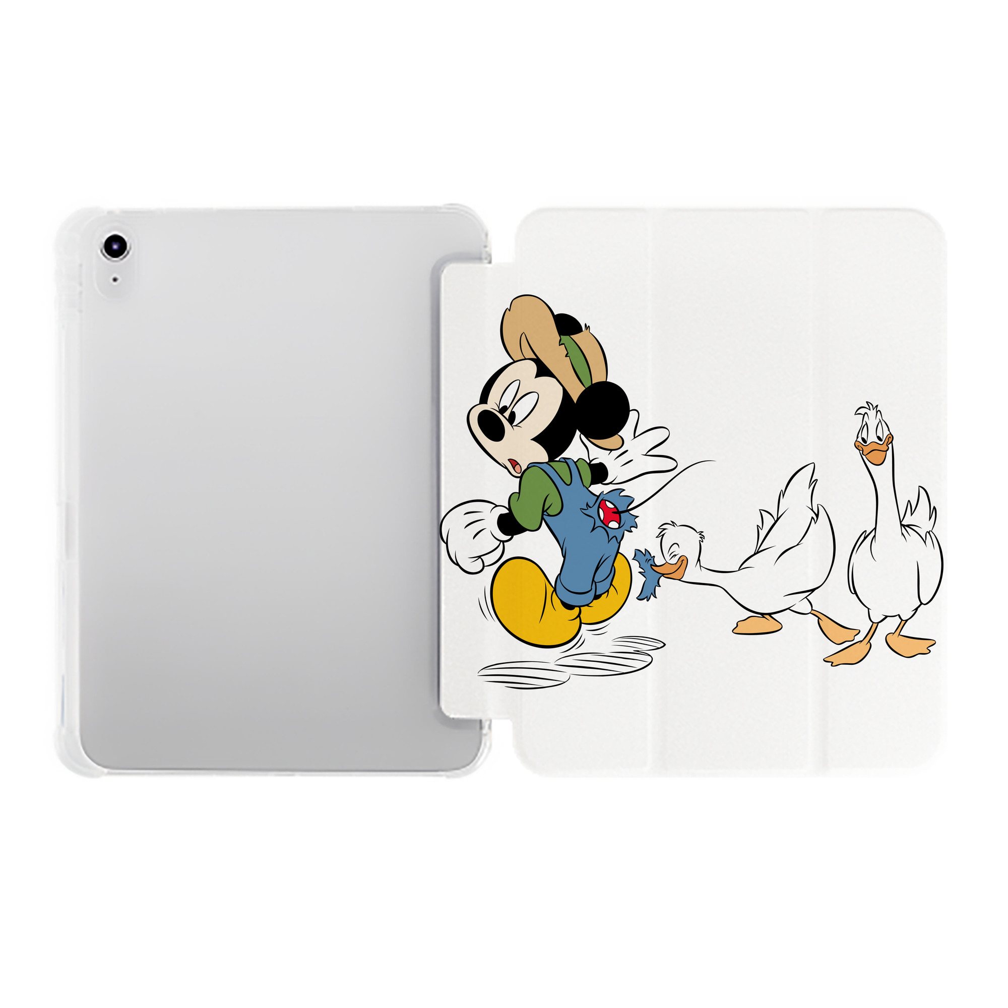 （画像用） ミッキーマウス Mickey Mouse IPad ケース ペン収納付き 三つ折りスタンド PUレザー×シリコン 対応機種9.5/10.5/10.9インチ